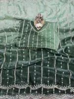 RC1 Vol 80 Fendy Sattin Emrodairy Saree Party Wear Collection - Image 4