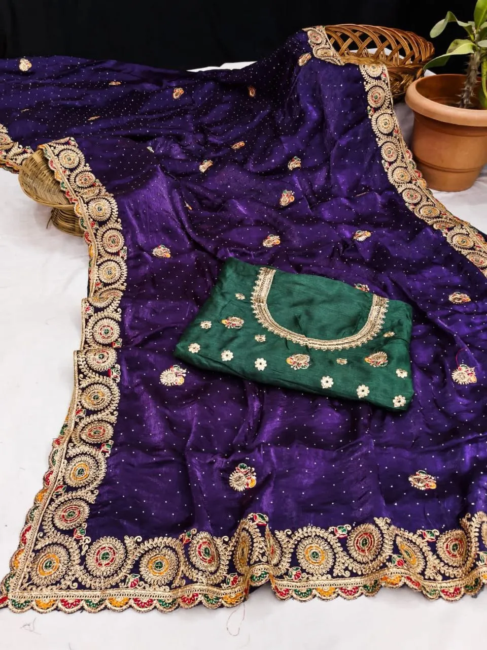 RC1 Vol 83 Fandi Satin Embroidery Saree Collection RC1 Vol 83 Fandi Satin Embroidery Saree Collection - Image 1