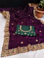 RC1 Vol 83 Fandi Satin Embroidery Saree Collection - Image 3