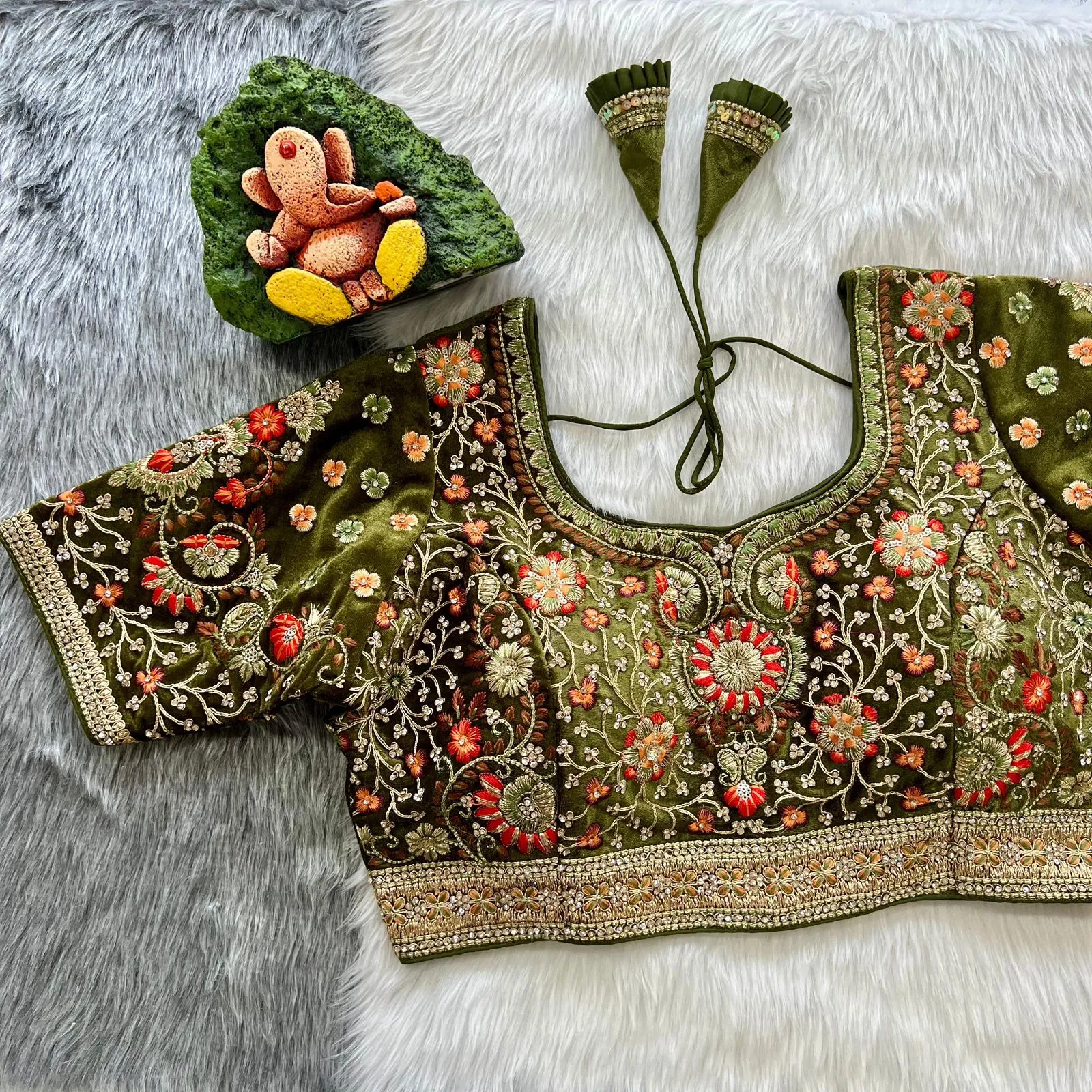 Ruhi Vol 62 Velvet Bridal Wedding Blouse Diamond Work Ruhi Vol 62 Velvet Bridal Wedding Blouse Diamond Work - Image 1