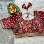 Ruhi Vol 62 Velvet Bridal Wedding Blouse Diamond Work - Image 5