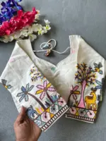 Ruhi Vol 68 Khadi Cotton Wedding Blouse With Embroidery - Image 6