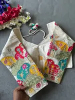 Ruhi Vol 68 Khadi Cotton Wedding Blouse With Embroidery - Image 3