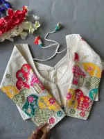 Ruhi Vol 68 Khadi Cotton Wedding Blouse With Embroidery - Image 4