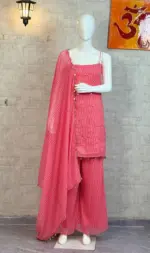 SBD 1803 Faux Georgette Readymade Dress With Mirror Work - Image 3