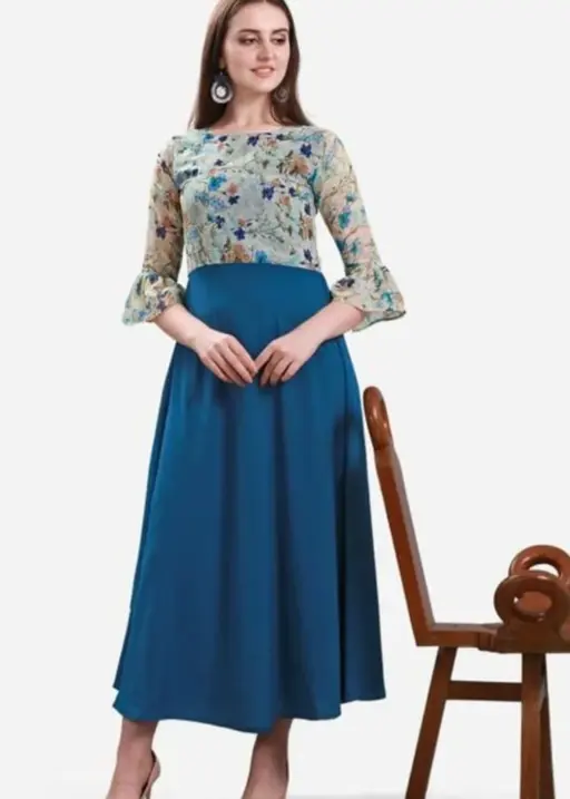 Shiv Vol 71 Royal Blue Crepe Georgette Gown Below 500