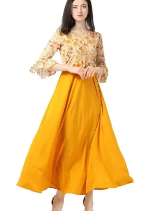 Shiv Vol 72 Yellow Crepe Georgette Gown Collection