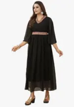 Shiv Vol 85 Black Georgette Long Kurti Collection