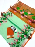 Subh 616 Soft Linen Digital Printed Saree - Image 4