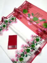 Subh 616 Soft Linen Digital Printed Saree - Image 5