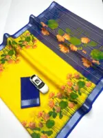 Subh 616 Soft Linen Digital Printed Saree - Image 6