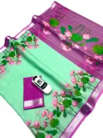 Subh 616 Soft Linen Digital Printed Saree - Image 9