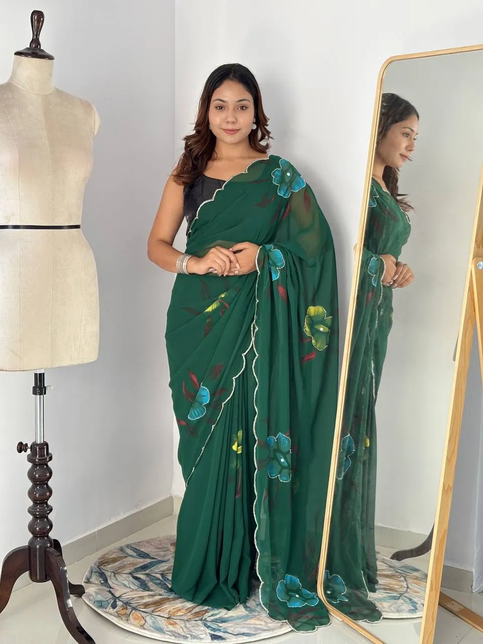 WMS Vol 116 Soft Georgette Flower Printed Saree Below 1000 WMS Vol 116 Soft Georgette Flower Printed Saree Below 1000 - Image 1