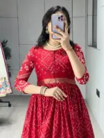 WMT 8122 Soft Chinon Bandhani Printed Festival - Image 2