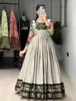 WMT 8219 Soft Silk Kalamkari Printed Gown Collection