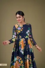 Aawiya 6012 Navy Blue Fox Georgette Printed - Image 2