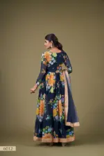 Aawiya 6012 Navy Blue Fox Georgette Printed - Image 3