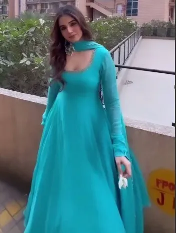 Alia 537 Sky Blue Fox Georgette