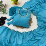 Alia 537 Sky Blue Fox Georgette - Image 2