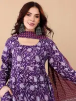Aradhna 2056 Purple Rayon Printed - Image 2