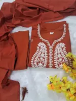 ATQ Vol 34 Orange Chnderi Silk - Image 3