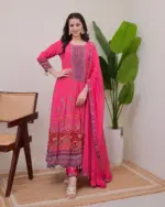 ATQ Vol 35 Pink Pure Crepe Anarkali