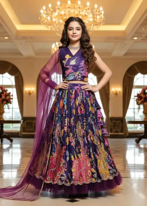 Baby 234 Natural Crep Position Printed Lehenga Choli