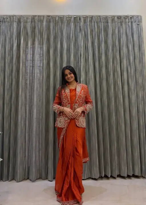 BDB 49 Orange Rangoli Silk Ready to Wear