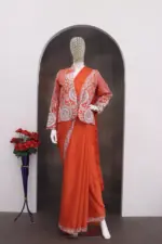 BDB 49 Orange Rangoli Silk Ready to Wear - Image 3