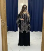 BV 406A Black Faux Georgette Designer Indo