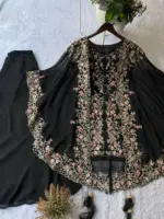 BV 406A Black Faux Georgette Designer Indo - Image 3