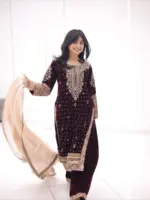 C585 1430 Velvet Designer Zari Embroidery