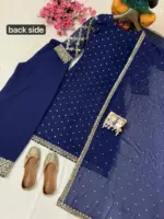 C585 1438 Nevy Blue Georgette Eid - Image 3