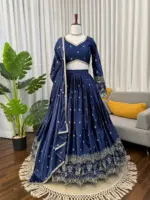 Deepika 384 Blue Japan Satin Wedding