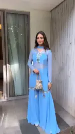 Deepika 5779 Sky Blue Foux Gorgette Mirror Kodi Lace