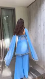 Deepika 5779 Sky Blue Foux Gorgette Mirror Kodi Lace - Image 4