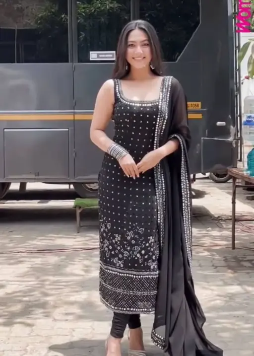 Deepika 5912 Black Foux Gorgette Festival