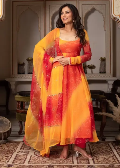 Deepika 5916 Foux Gorgette Digital Printed Anarkali