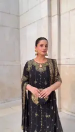 Deepika 5923 Black Foux Gorgette Occasion - Image 4