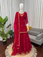 Deepika 5968 Red Foux Gorgette Eid Festival