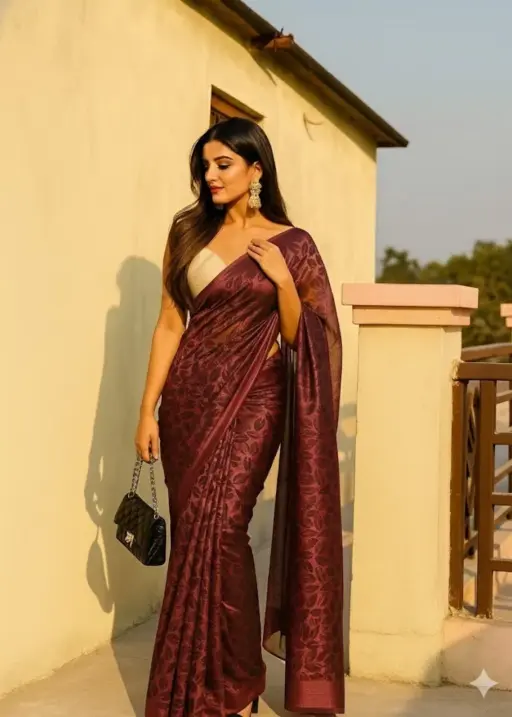 Delta Paan 1 Lycra Plain Fancy Saree Collection
