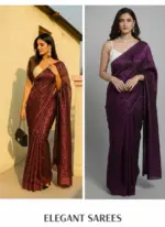 Delta Paan 1 Lycra Plain Fancy Saree Collection - Image 3