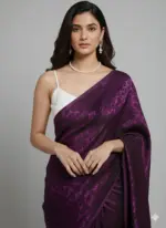 Delta Paan 1 Lycra Plain Fancy Saree Collection - Image 4