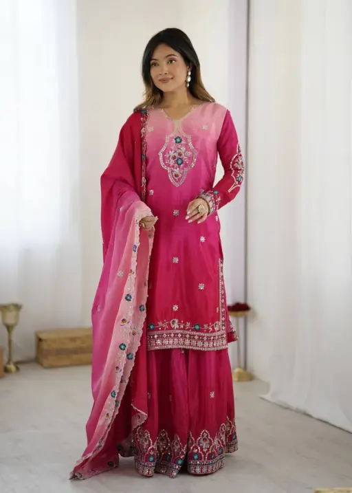 DKT 5121 Pink Chinon Pedding Silk Festive