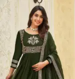 FFD Mehndi Green Georgette Anarkali - Image 2