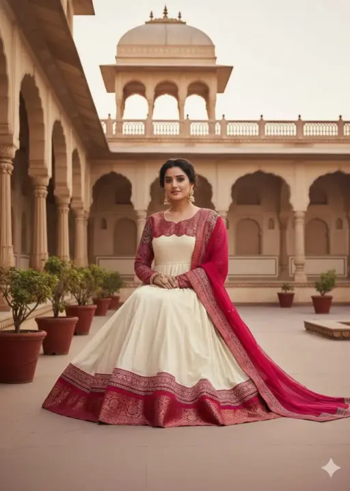 J2 Soft Dola Silk Jequard Border Festival