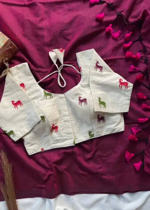 Khadi Work Vol 1 Cotton Saree with Designer Blouse