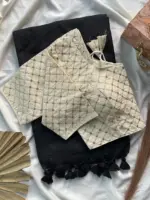 Khadi Work Vol 1 Cotton Saree with Designer Blouse - Image 5