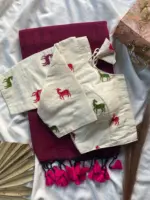 Khadi Work Vol 1 Cotton Saree with Designer Blouse - Image 8