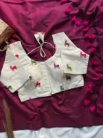 Khadi Work Vol 1 Cotton Saree with Designer Blouse - Image 9